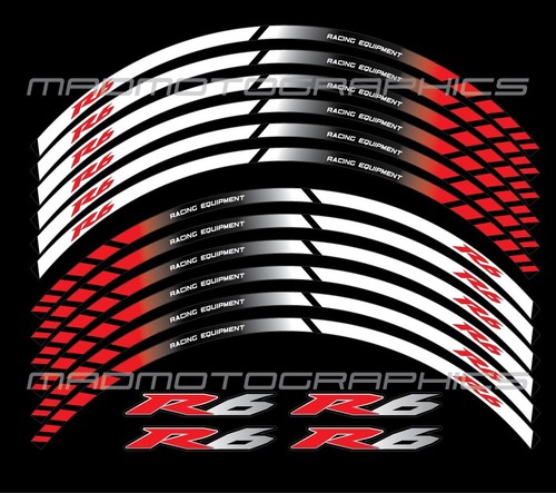 YZFR 6 reflective motorcycle wheel decals rim stickers for Yamaha YZF R6 - Picture 6 of 6
