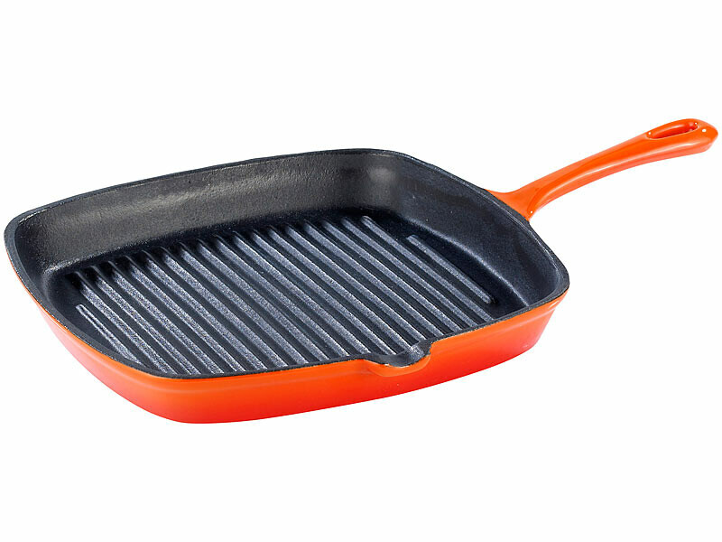 Poêle en fonte rainurée 26 cm en fonte d'acier durable et robuste