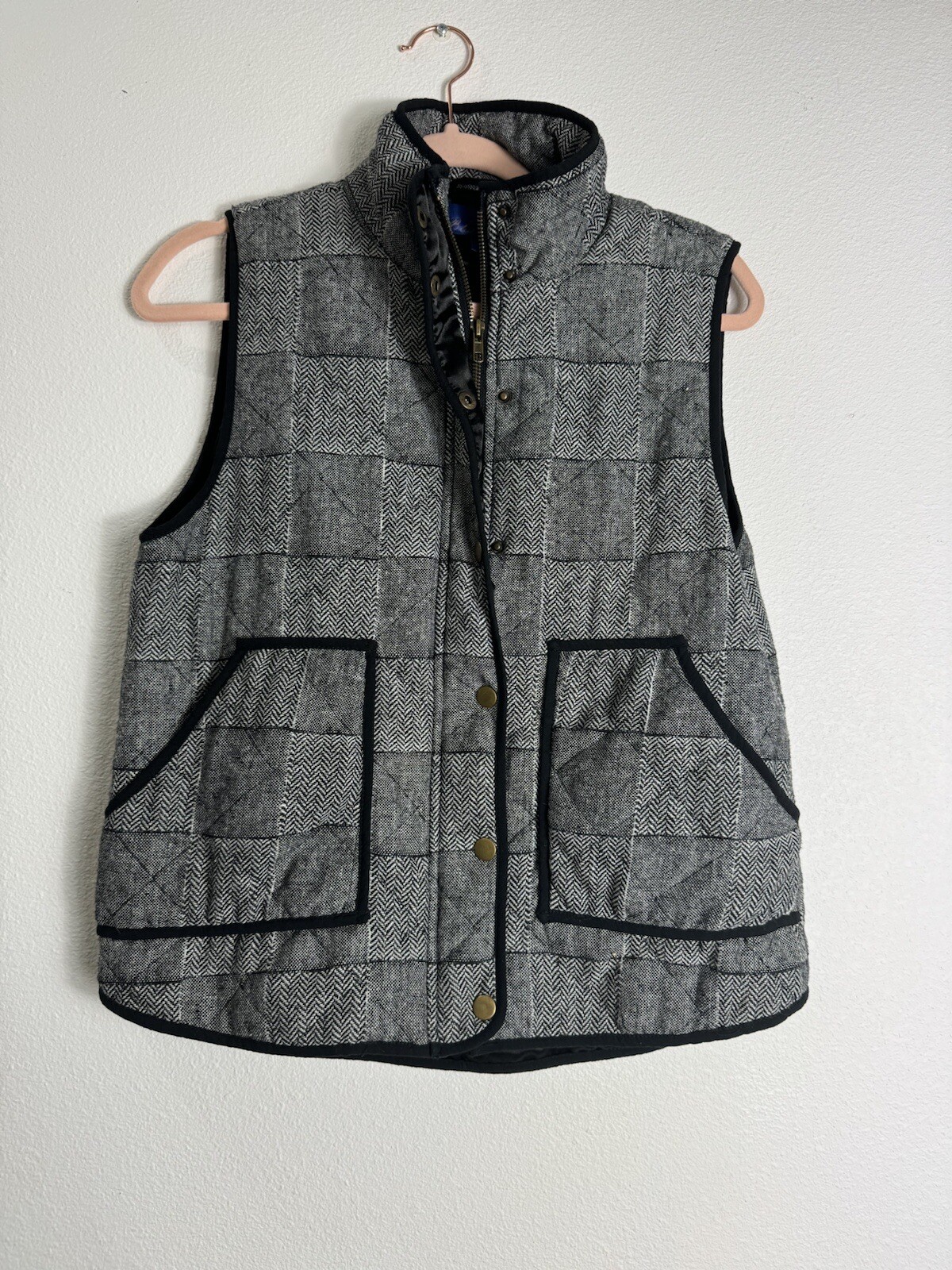 BLUE RAIN CHEVRON PATCHWORK VEST MEDIUM - image 1