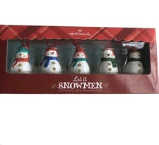 Hallmark Let It Snowmen Christmas Tree Mini Ornament 5 Pc Set Gary Head Artist