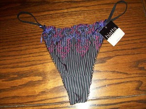 NWT-BIATTA-EMBROIDERED-STRIPE-elastic-g-side-THONG-PANTIES-XL