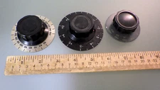 3 Vtg 1.5" Bakelite Dial Radio Knob LOT Ham Tube Collins Hammarlund General