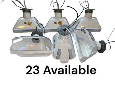 (1) 1939 VTG BENJAMIN Porcelain Enamel AISLE Light Flush Mount Industrial White