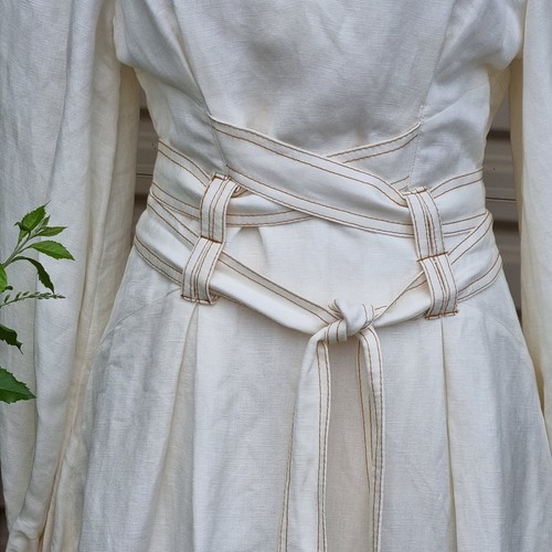 Aje Radiance Dress Sz 8 BNWT Midi Dress With Belt BRAND NEW WITH TAGS Cream - Picture 4 of 22