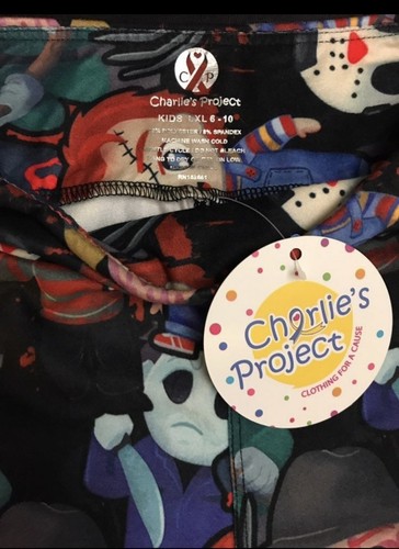Halloween Horror Movie Cartoon Leggings Charlie’s Project Kids 6-10 L/XL New - Picture 3 of 4
