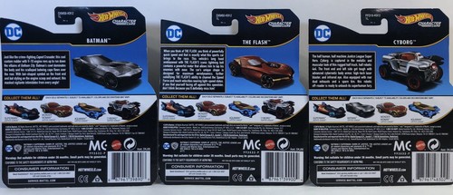 DC Comics Justice League Character Cars Hot Wheels LOT OF 5 - New / Sealed - Picture 3 of 7