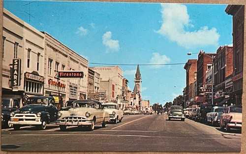 Valdosta Georgia Patterson Straße Ladenfronten Vintage Postkarte um 1950