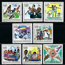 Rwanda - 1972 8v. MNH  UN Fight Against Racism Sports Music Medicine