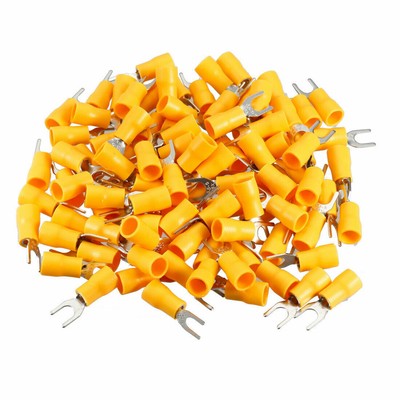 102PCS SV5.5-5 Insulated Fork Spade Wire Connector Electrical Crimp Terminal  #A