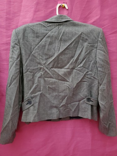 Pendleton Womens Blazer Size 14 Lined Long Sleeve ZIP BLACK GRAY 100% WOOL - Picture 3 of 3