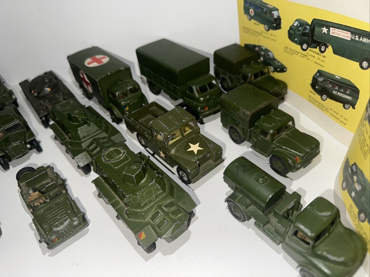 Vintage DINKY TOYS Collection Lot Of 18 Army Military Vintage DINKY TOYS Collection Lot Of 18 Army Military