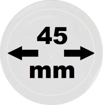 LOOKITUP 10-Münzkapseln-45-mm-Innendurchmesser-Aussen.51mm-Glasklar-mit-Rand-LOOK