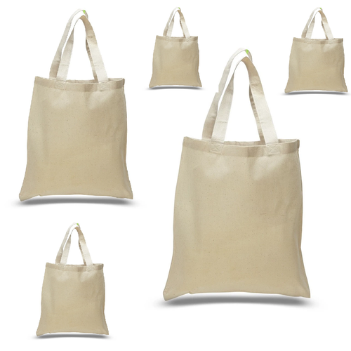 Cantidad 10 Bolsas de Mano de Lona Color Beige Natural en Blanco Bolso Liso Lona Respetuoso del Medio Ambiente - Imagen 1 de 2