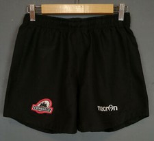 MACRON MEN'S RUGBY UNION EDINBURG SHORTS PANTALONES BLACK SIZE L LARGE
