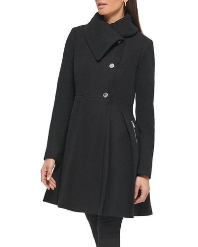 NEW Guess Pleated Wool Blend Flared Coat Size XL - Picture 2 of 5