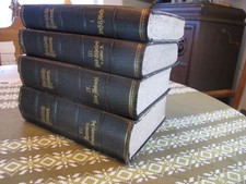 Vier alte antike Bibeln, Heilige Schrift, Leipzig um 1890, Dächsels Bibelwerk