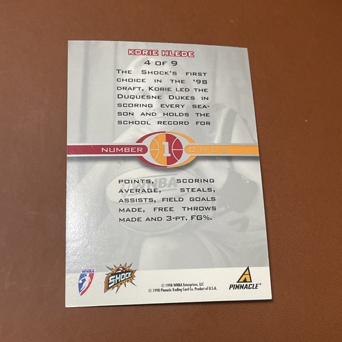 1998 Pinnacle WNBA Number Ones #4 Korie Hlede Rookie Detroit Shock Duquesne - Picture 2 of 2