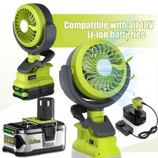 Portable Fan For RYOBI 18V Battery TOOL ONLY Cordless Clamp Fan Jobsite fan 8AH