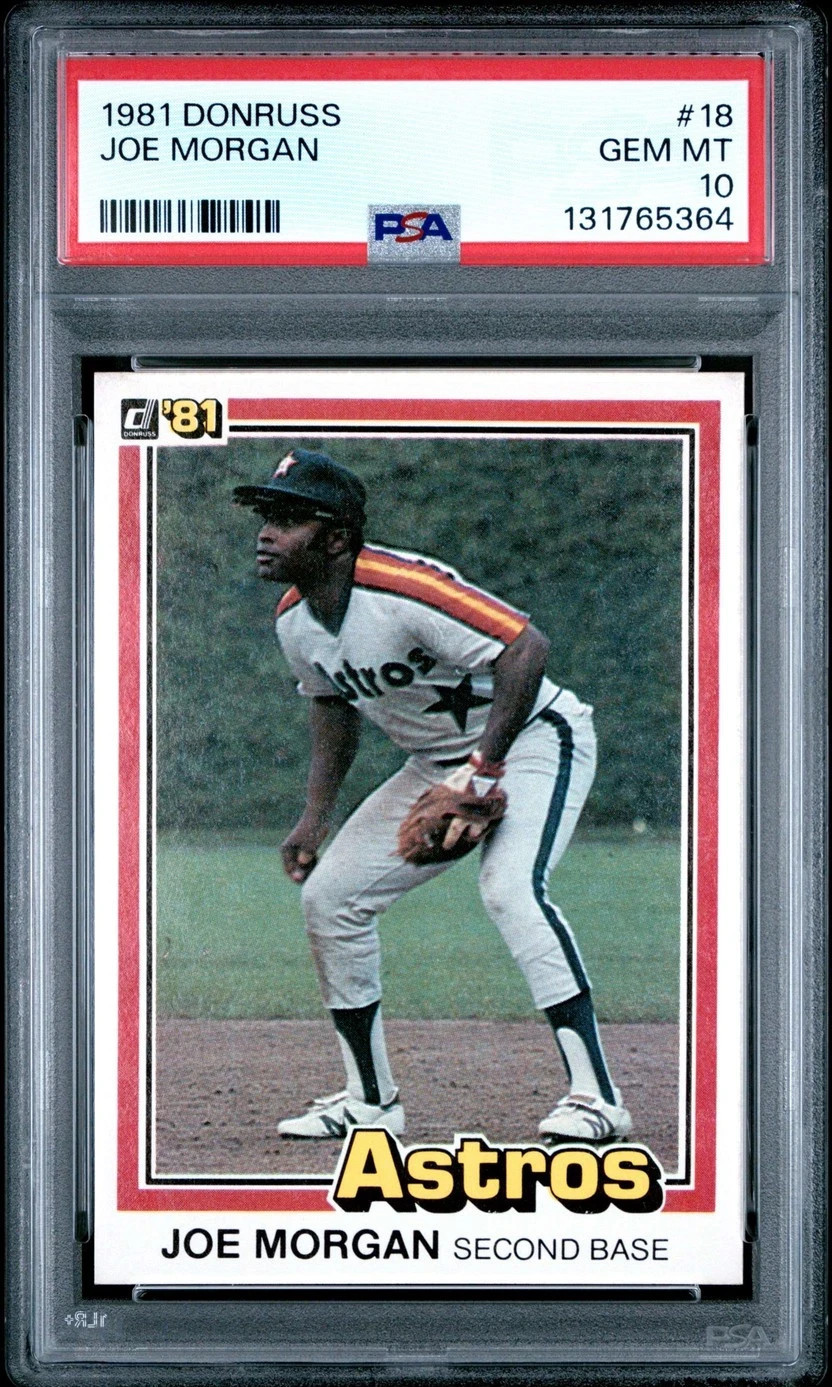 1981 DONRUSS JOE MORGAN #18 HOUSTON ASTROS HOF PSA 10