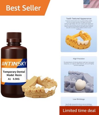 500g A1 Temporary Dental Resin for DLP LCD 3D Printers - Fast Cure & Durable