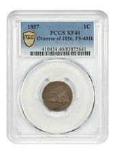 1857 1C Flying Eagle PCGS XF40 (FS-401b, Obverse of 1856, S-2)