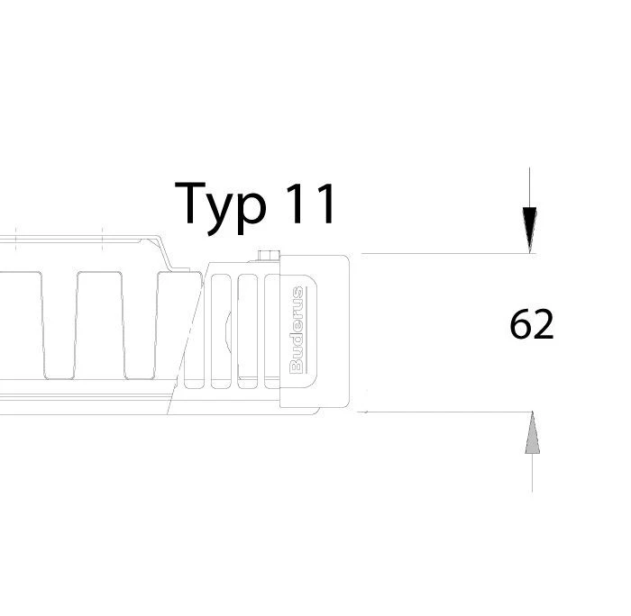 Buderus Kompakt Heizkörper H: 300 400 500 600 900 Profil Heizkörper + Halterung