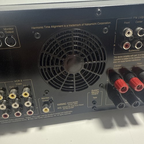 Nakamichi AV-8 Audio Video Receiver w/ Pre Outs Amp Preamp - No Remote - Picture 9 of 16