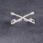 U.S CIVIL WAR CAVALRY CROSS SABERS CROSS SWORDS LARGE KEPI HAT BADGE