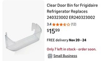 240323002 Door Bin Shelf Bucket Clear Compatible with Frigidaire Refrigerator