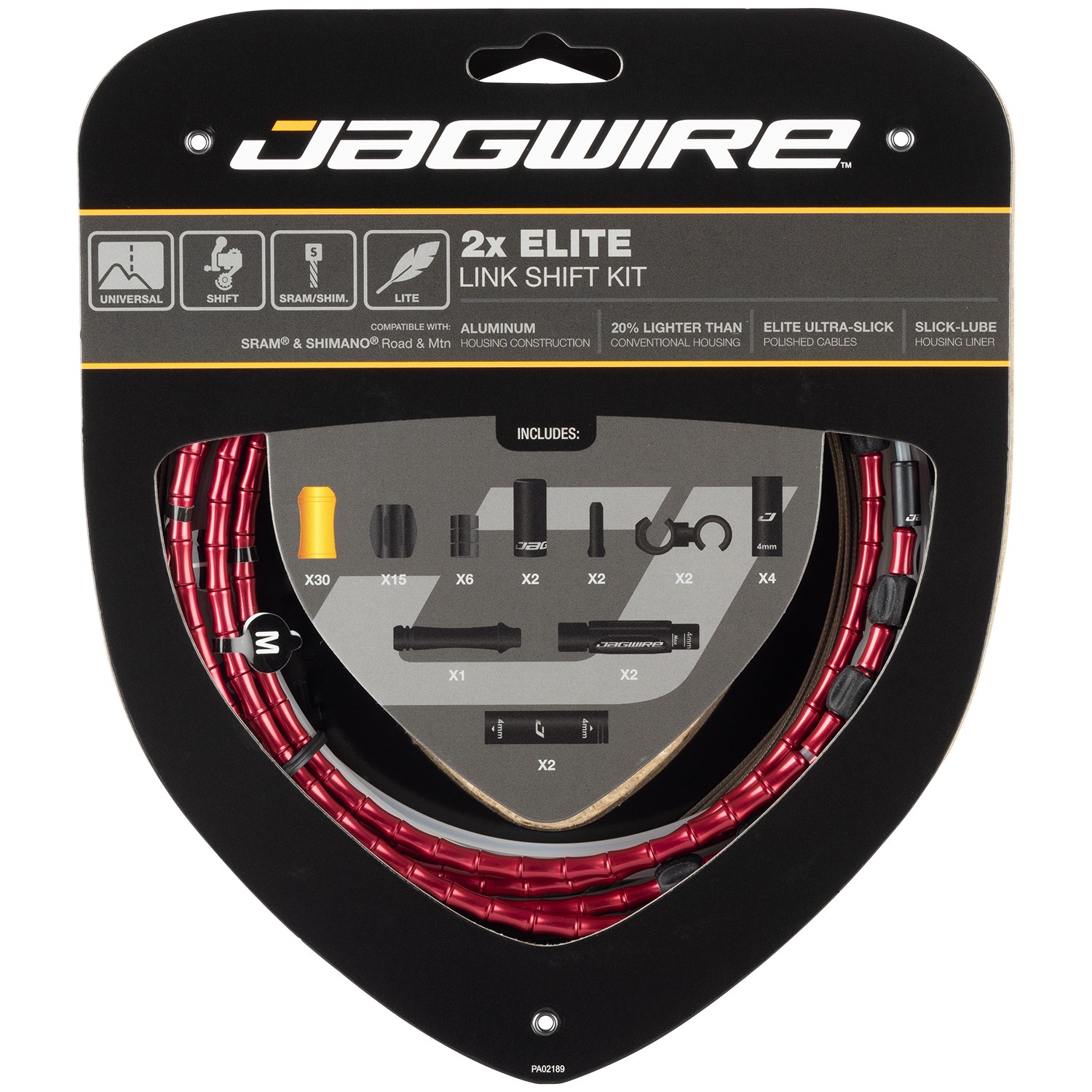 Kit de câble de dérailleur Elite Link rouge en aluminium anti-compression pour vélo de route