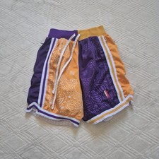 Mens Collect Select LA Lakers Swingman Basketball Shorts Purple/Gold Sz S