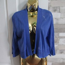 M&CO ● size 16 ● blue crochet detail bolero cardigan jumper top womens ladies