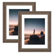 Golden State Art 2-Pack 14x18 Distressed Brown Wood Picture Frame for 11x14 Phot