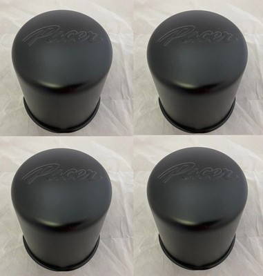 4 PACK -PACER FITS 4.25'' DIAMETER BORE BLACK WHEEL CENTER CAP PUSH THRU 102HM-BK