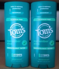 2 Toms of Maine Cucumber Aloe Aluminum-Free Deodorant 3.25 oz