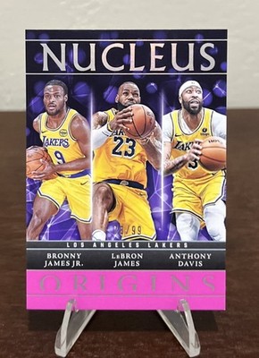 2024-25 Origins LeBRON JAMES BRONNY JAMES ANTHONY DAVIS Pink /99 Lakers Nucleus