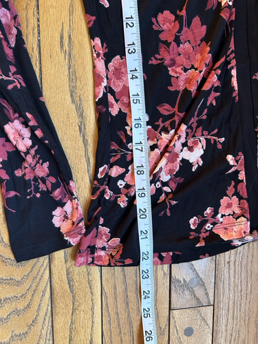 Apt. 9 Women's Blouse Petite Small Floral Ruche Long Sleeve V Neck Kohl's NWT - Picture 11 of 11
