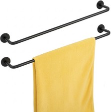 2 Packs Towel Bar 16-Inch Black Stainless Steel, Wall Mounted