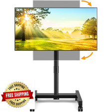 5Rcom Rolling TV Stand Mobile Cart for 13-50" Flat Curved TV, Tilting, Height Ad