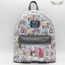 Loungefly The Nightmare Before Christmas Jack & Sally Photos Mini Backpack New