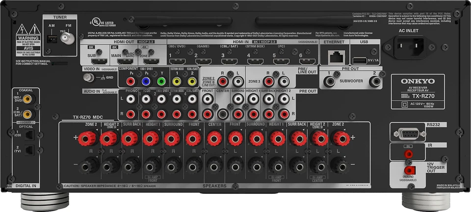 Onkyo TX-RZ70 11.4 Channel AV Receiver - Image 2 of 3