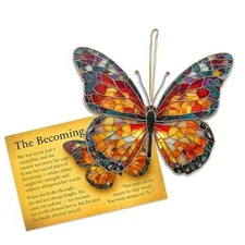 Monarch Butterfly Suncatcher Ornament with Story Card, Acrylic Hanging Sun-75
