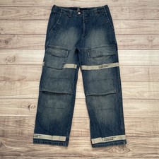 Vintage Marithe Francois Girbaud Blue Jeans Size 36 Beige Shuttle Y2K Baggy 90s