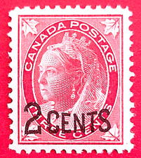 Canada 87 Queen Victoria  Provisional Issue 2c on 3c MH VF