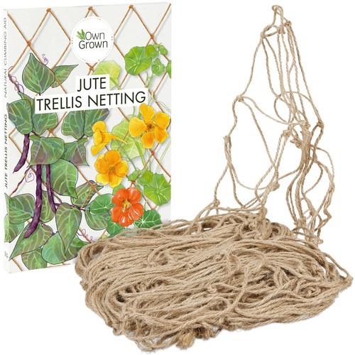 Climbing Plant Support : 70x70in Natural Jute Garden Netting and Garden Trell...