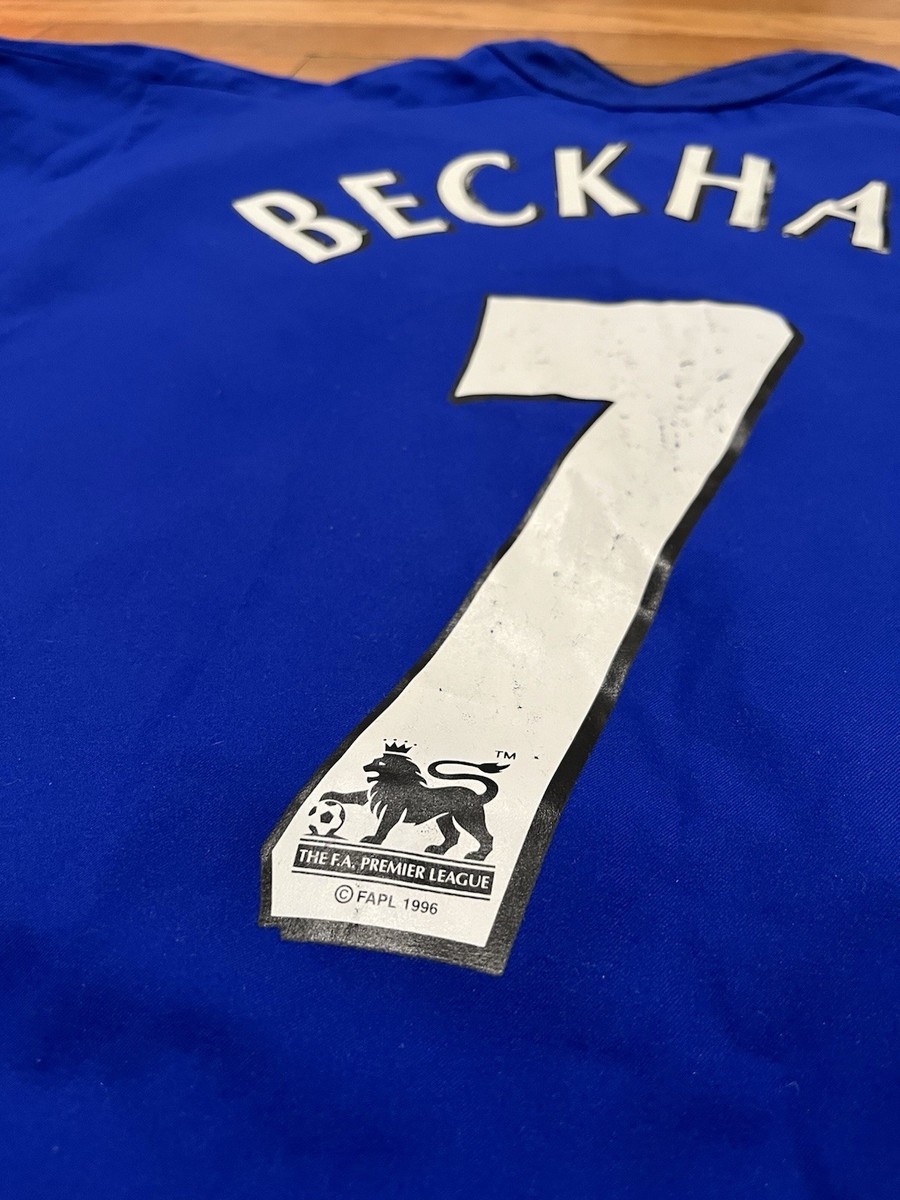 Vintage Nike Manchester United David Beckham Vodafone Blue Soccer