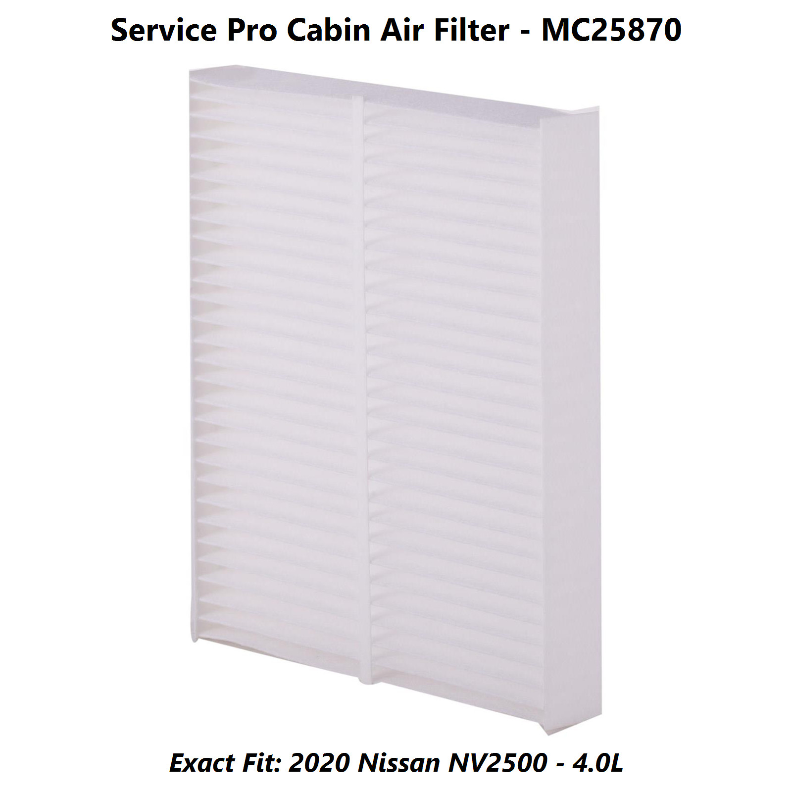 2020 Nissan NV2500 4.0L Complete Cabin, Air & Oil Filter Kit (5W-30)