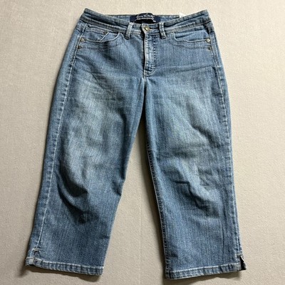 Gloria Vanderbilt Capri Jeans Womens 8 Blue Stretch Denim Cropped Casual 30x18