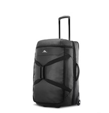 High Sierra 28"Drop Bottom Wheeled Duffel Bag Weather Resistant Fabric Black New