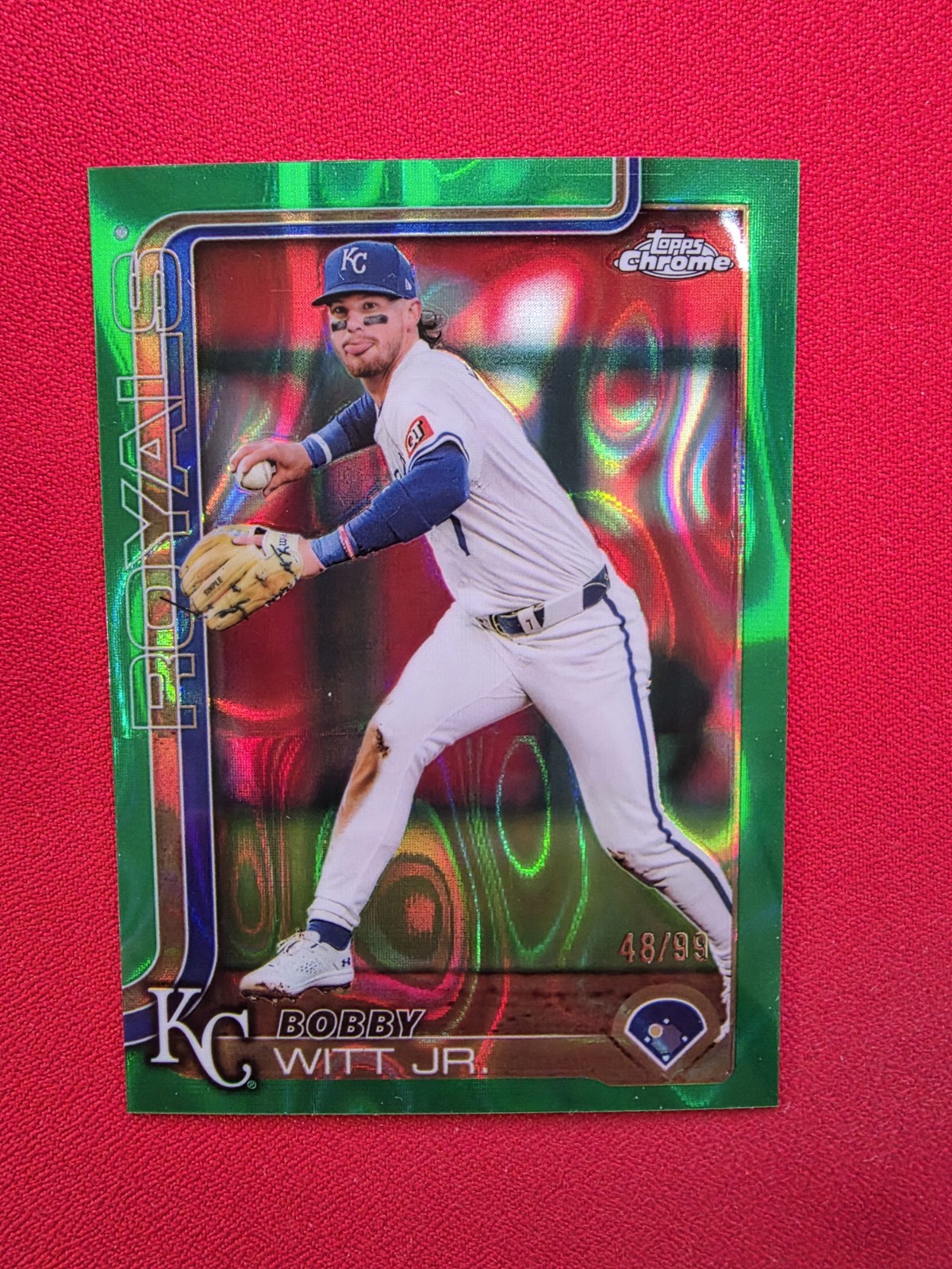 Topps 2025 Chrome Bobby Witt Jr. Green Lava 48/99 #93